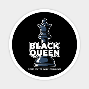 Sassy Black Queen Chess Magnet